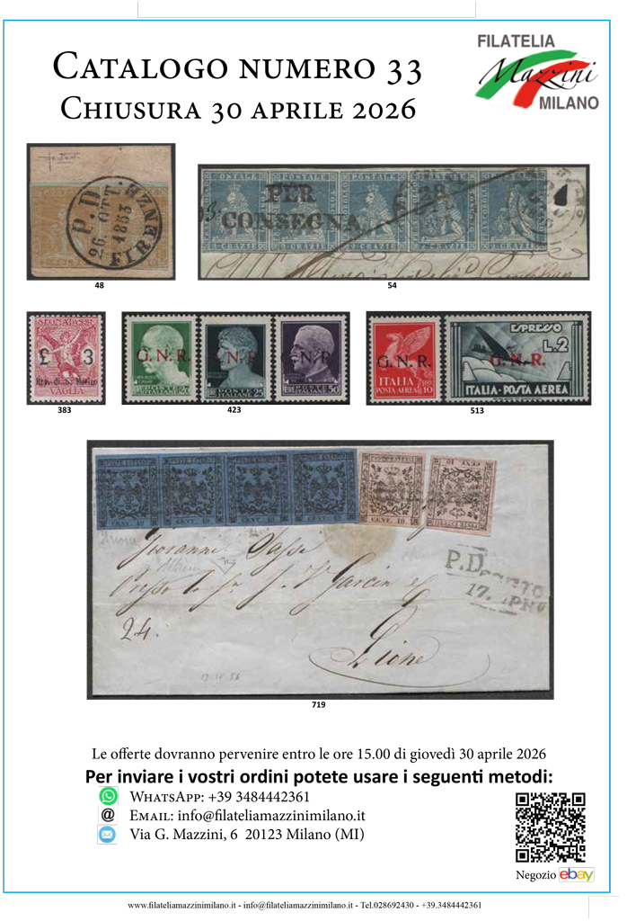 Catalogo n.33 - Chiusura 30 aprile 2026